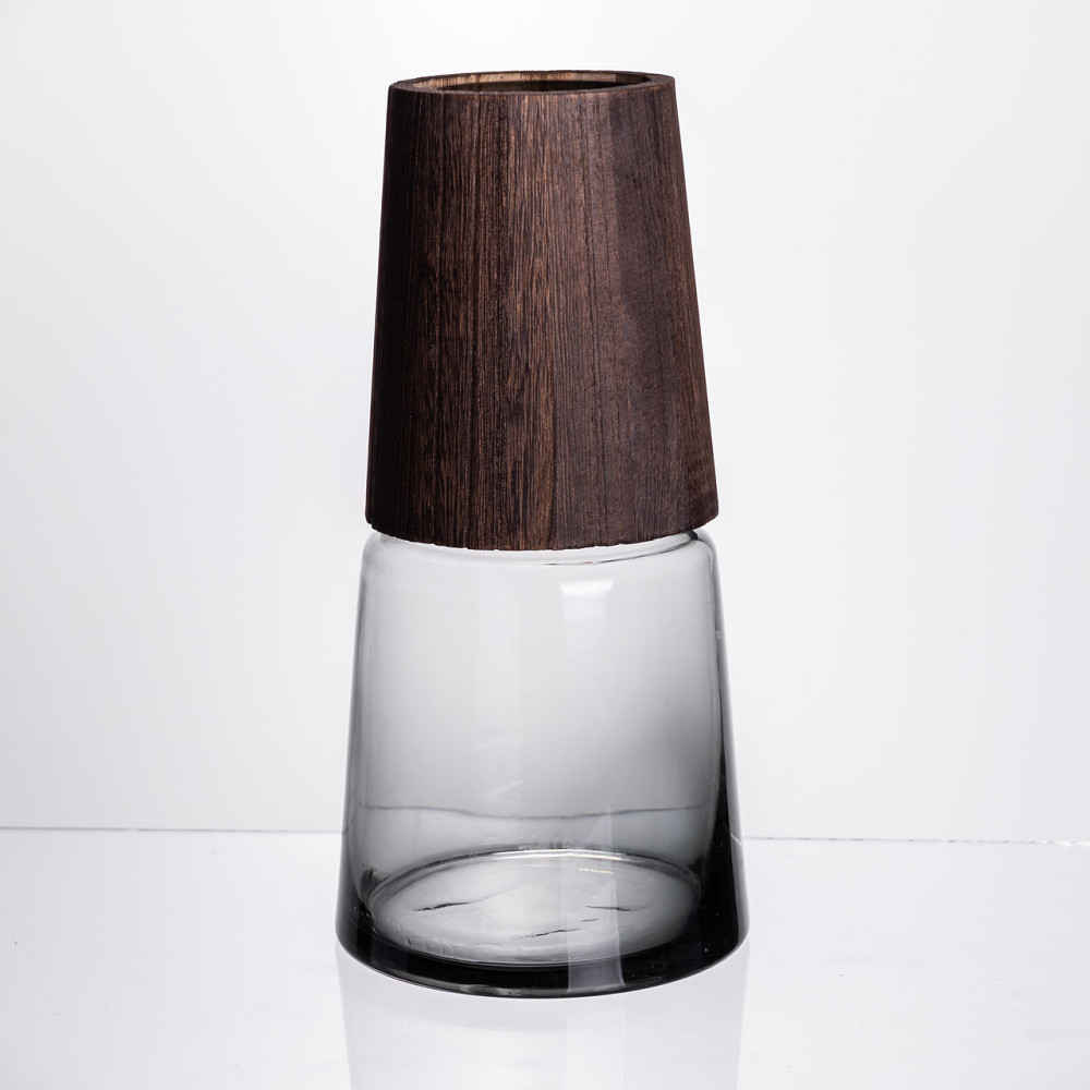 Ваза для квітів кругла скляна 28 (см) декоративна HP-19-161-2 Коломия - фото 1