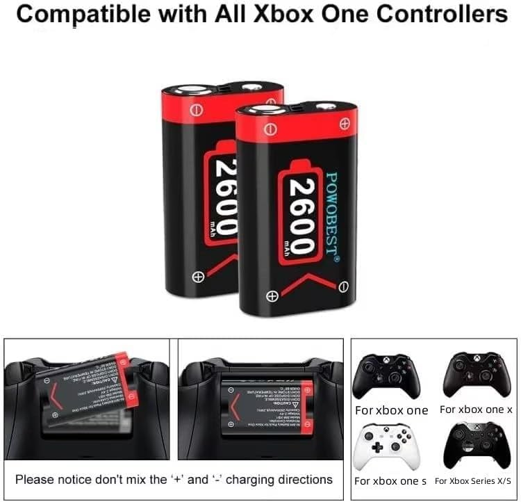 Акумулятори для контролера Xbox Series X/S та Xbox One 2×2600 мА·год із зарядною станцією | Type-C, Micro-USB, до 26 годин гри Київ - фото 11