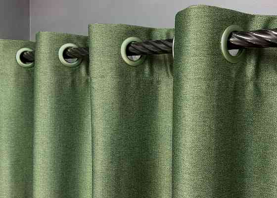 Комплект штор на люверсах VR-Textil Шенилл однотонный № 1684ш Зеленый 150х250 см 2 шт (37-0243) Киев