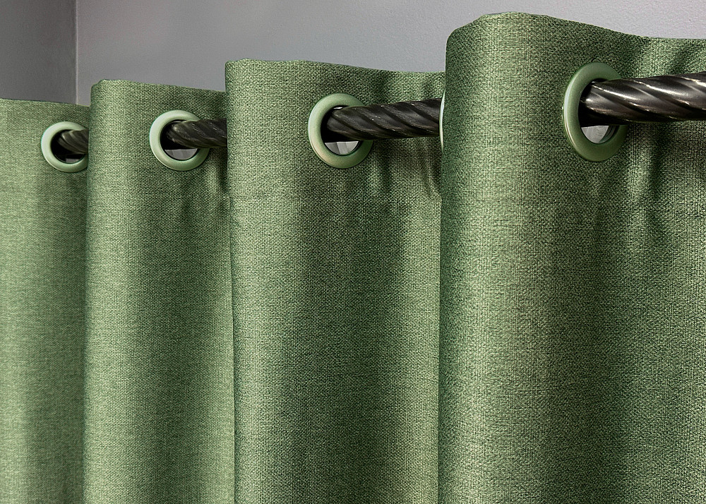 Комплект штор на люверсах VR-Textil Шенилл однотонный № 1684ш Зеленый 150х250 см 2 шт (37-0243) Киев - изображение 6