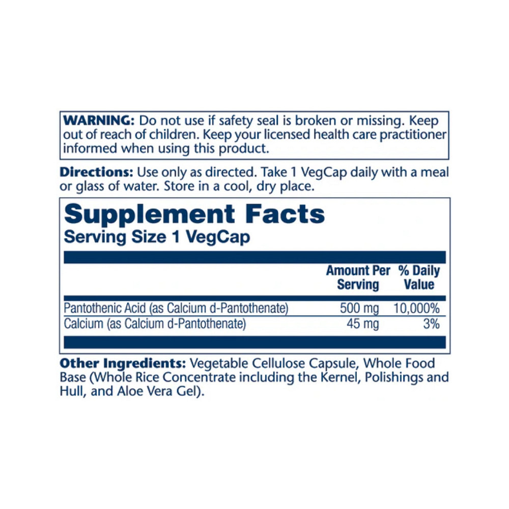 Пантотенова кислота Solaray Pantothenic Acid 500 mg 100 розт капс Київ - фото 2