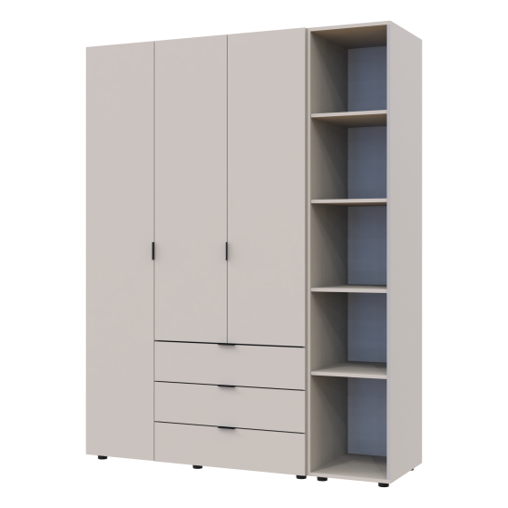 Комплект шаф для одягу Doros Гелар (2 шт.) 154,4х49,5х203,4 см Кашемір (DRS-011256) Львів