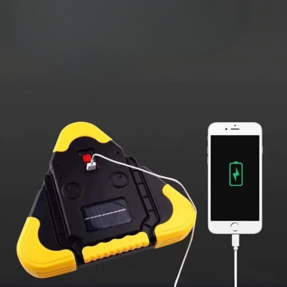 Знак "Аварійна зупинка" в авто трикутний, акумуляторний на сонячній батареї з ліхтарем і ручкою Кам'янець-Подільський