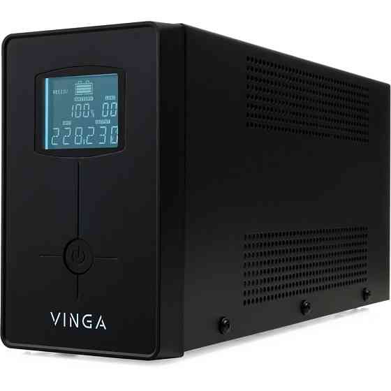 Джерело безперебійного живлення Vinga VPC-600MU 600ВА / 360 Вт з LCD-дисплеєм з USB у металевому корпусі Киев