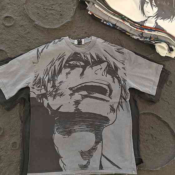 Футболка мужская с принтом аниме Блич Аниме Икхиго Джумбо оверсайз (S/M/L) Черний Днепр