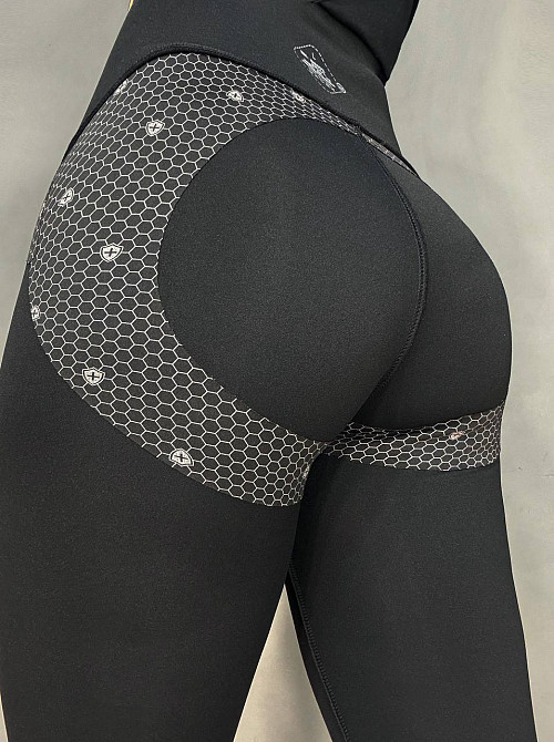 Лосини жіночі Clover 9978 з корсетом на блискавці пуш-ап корегуючі чорні, чорний, M Київ - фото 7