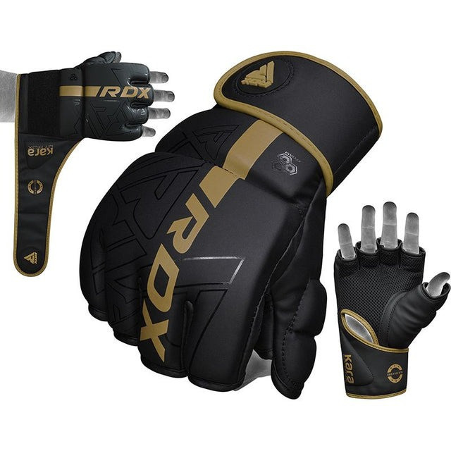 Рукавиці для ММА RDX F6 KARA Matte Golden M (капа у комплекті) Каменское - изображение 8