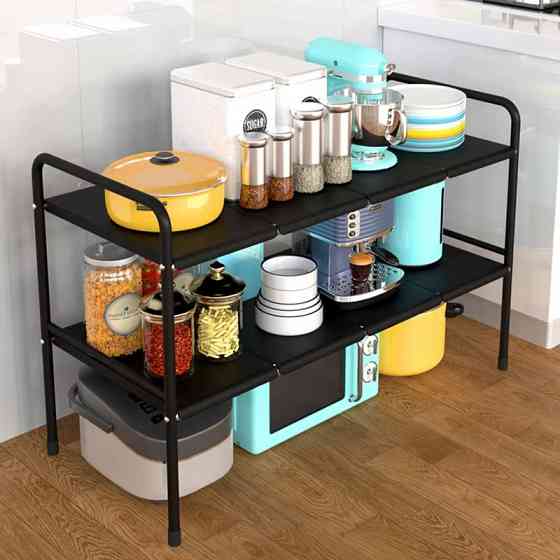 Полка для дома и кухни,прихожей, кладовки, ванной комнаты под раковину двухъярусная,трансформер,универсальная Каменец-Подольский