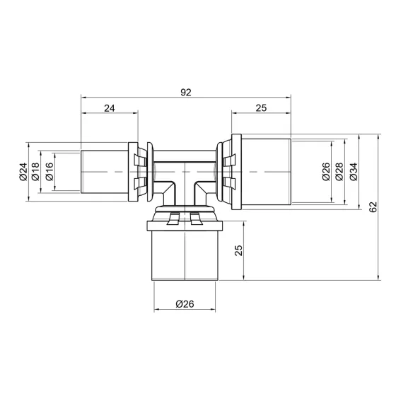 Трійник прес Icma 26х26х16 No406 Київ