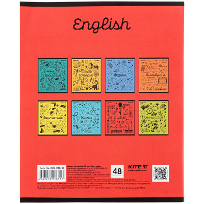 Зошит Kite предметний Sketch 48 аркушів, англійська мова лінія (K24-240-18) Вінниця - фото 7