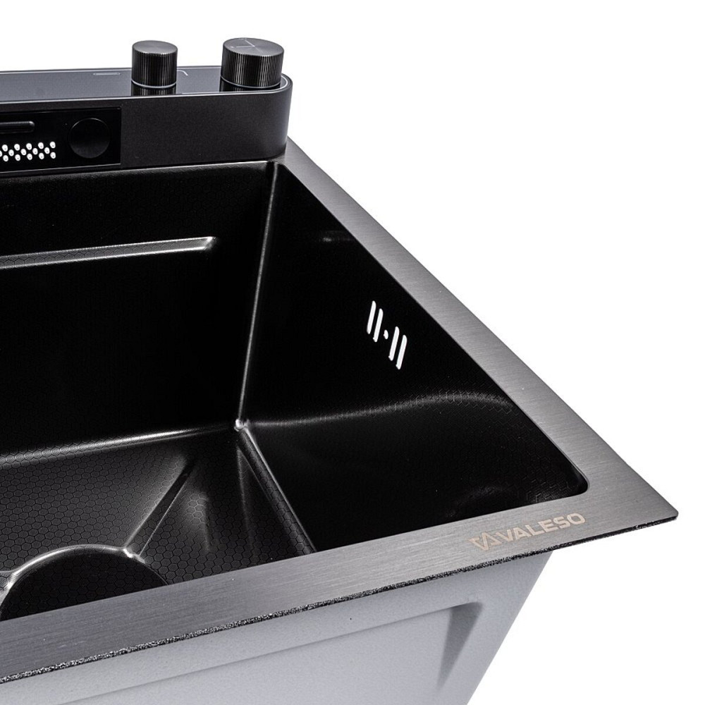 Мийка кухонна PVD чорна Valeso Handmade "Водоспад" (ДЕКОР) 75х45DF Коломия - фото 2