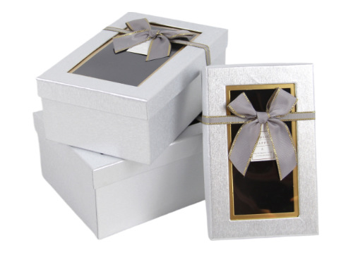 Подарункові коробки UFO 1037K-315 Набір 3 шт SILVER прям. (6990792) Київ
