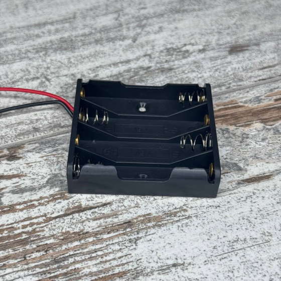 Бокс для батареек 4×AAA 6В с проводами, держатель аккумуляторов для Arduino, DIY, электронных модулей Киев