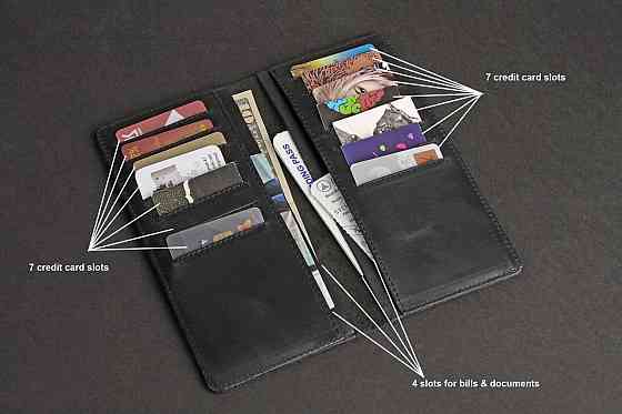 Гаманець з вінтажній шкіри Чорний (SHVIGEL) Київ