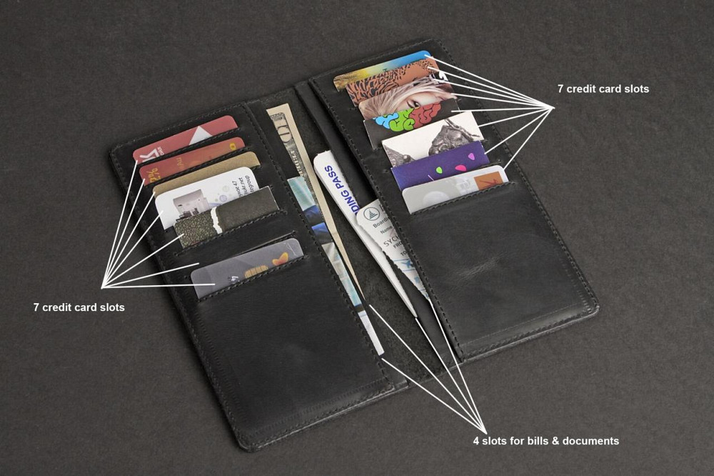 Гаманець з вінтажній шкіри Чорний (SHVIGEL) Київ - фото 4