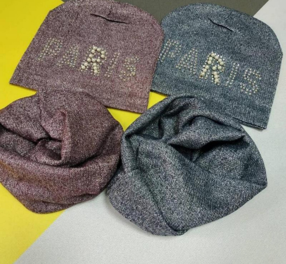 Комплект серий шапка и хомут для девочек 50-52 Киев - изображение 1