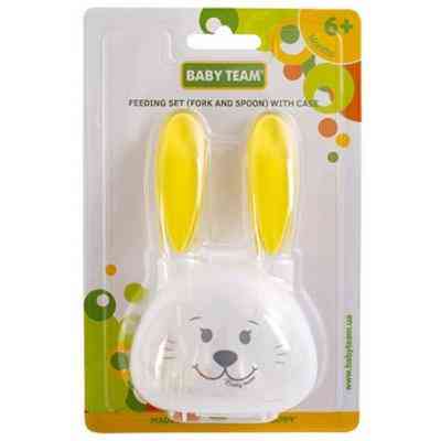 Набор детской посуды Baby Team вилка с ложкой в футляре (6115) Винница