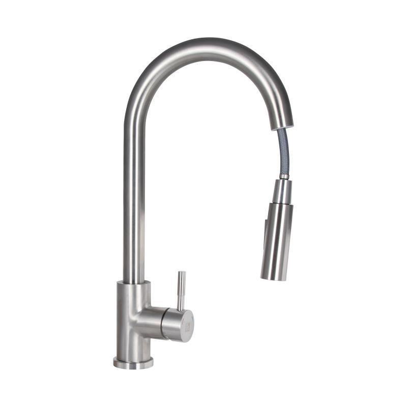 Смеситель для кухни с выдвижным изливом Lidz Aria LDARI015FL2NKS43397 Nickel Харьков - изображение 3