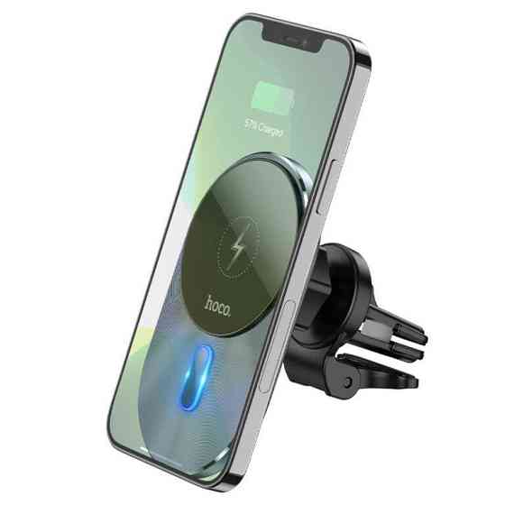 Автодержатель для телефона с БЗУ HOCO CA91 Magic magnetic wireless fast charging car holder Gray Ковель