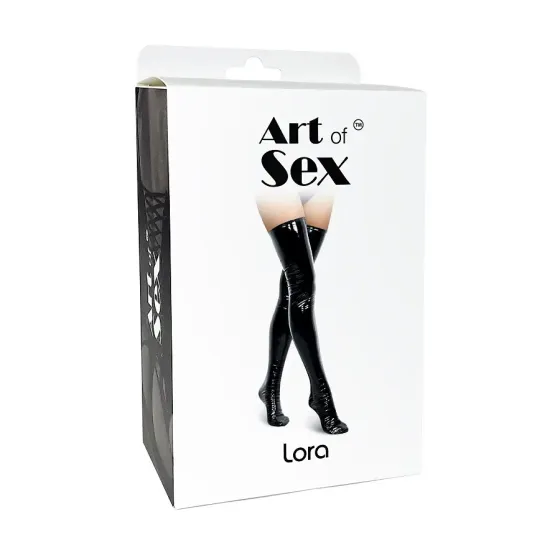 Сексуальні вінілові панчохи Art of Sex - Lora, розмір M, з ефектом мокрого оксамиту Львів