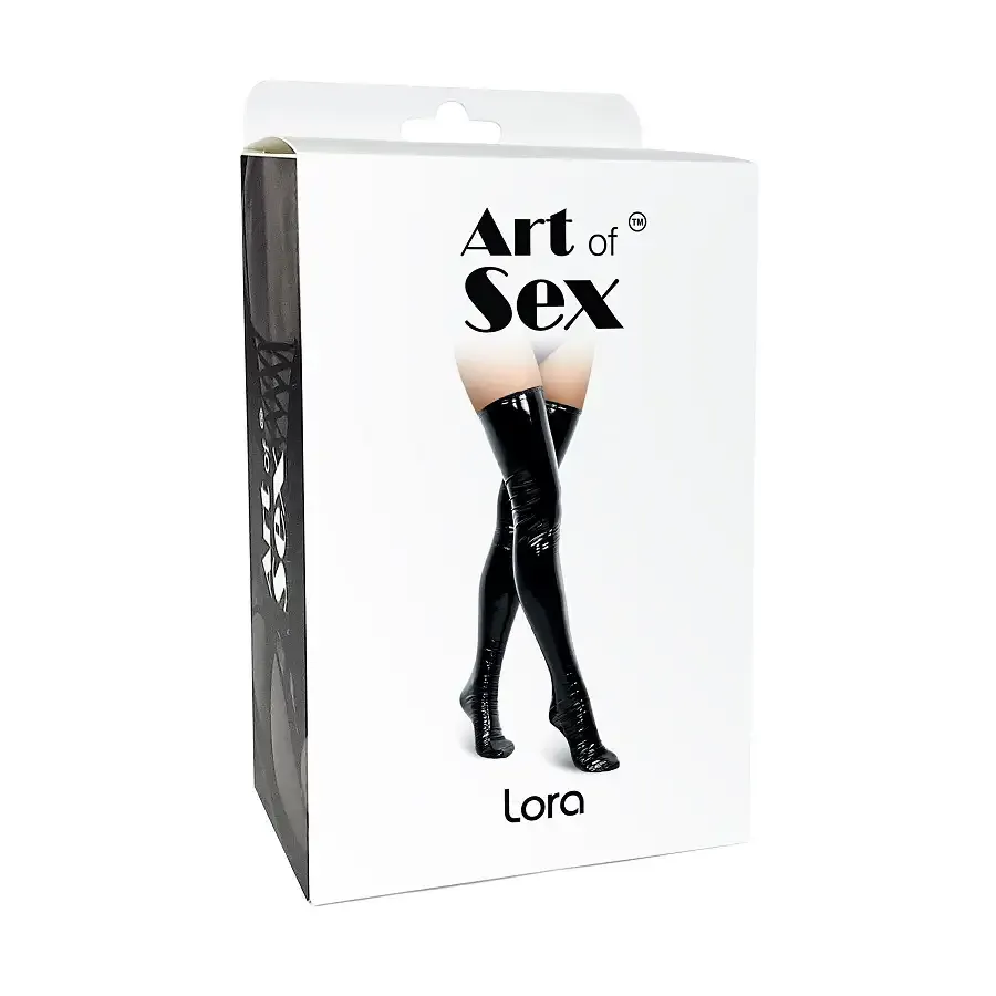 Сексуальні вінілові панчохи Art of Sex - Lora, розмір M, з ефектом мокрого оксамиту Львов - изображение 3