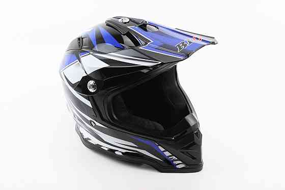 Шолом кросовий/ендуро/АТV BLD-819-7 S (55-56см), ЧОРНО-СИНІЙ Киев