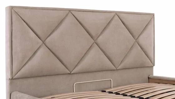 Ліжко Двоспальне Leeds Comfort 160 х 200 см Місті Mocco З підйомним механізмом та нішою для білизни Мокко Київ