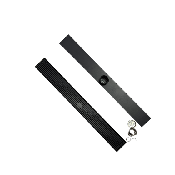 Трап для душу та ванної кімнати під плитку з нержавіючої сталі для зливу води, лінійний, підлоговий 60х6. 8х2 см,чорний Кам'янець-Подільський