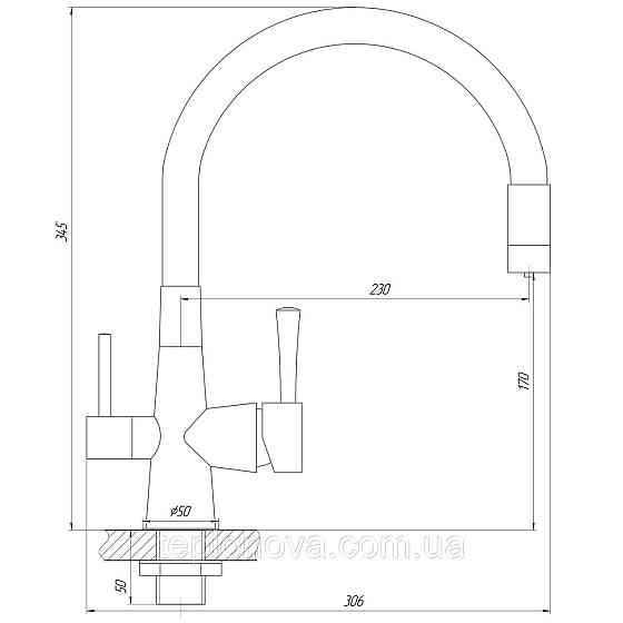 Смеситель для кухни под осмос Globus Lux LAZER GLLR-0903-10-BB Черновцы