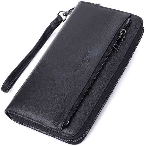 Удобный клатч для мужчин из натуральной кожи ST Leather 22681 Черный Киев