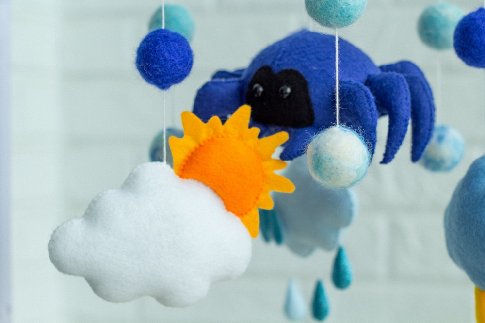 Дитячий музичний мобіль на ліжечко для немовлят WooolyWool «Прогноз погоди» з 35 мелодіями Київ - фото 4