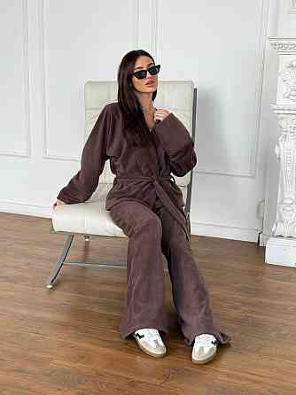 Жіночий костюм із двостороннього турецького флісу Шоколадний 42/46 Харків