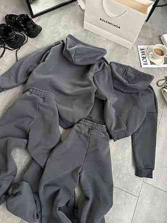 Жіночий трендовий костюм-двійка тринитка на флісі Графіт, 46/48 Одеса