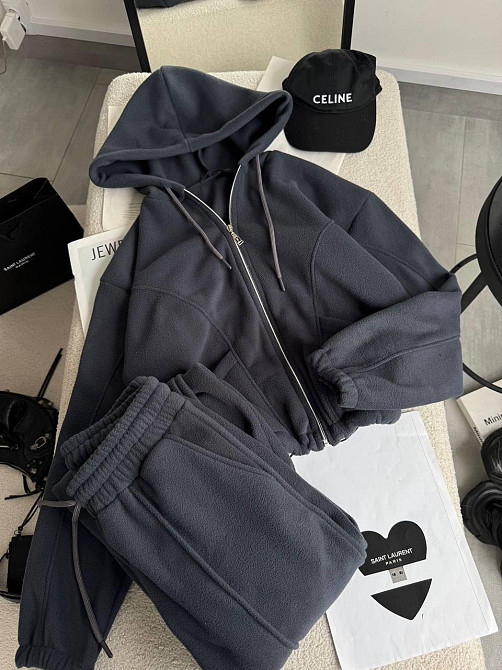 Женский теплый костюм двойка из двухстороннего флиса Графит, 42/44 Одесса - изображение 5