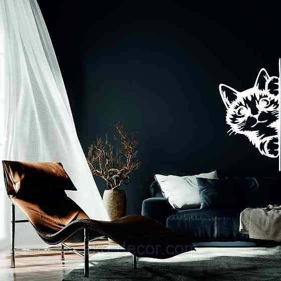 Декоративне настінне 3D Панно «Кіт» Декор на стіну з об'ємом (ціна за 1 шт) Київ