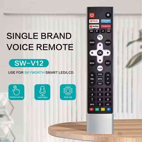 Пульт для телевизора SKYWORTH SW-V12 с микрофоном и bluetooth Youtube Netflix Google Play Каменское