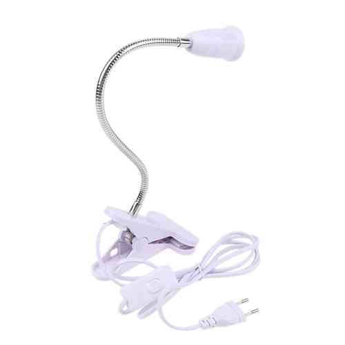 Патрон Е27 с вилкой и выключателем, гибкий удлинитель 20см с прищепкой Винница