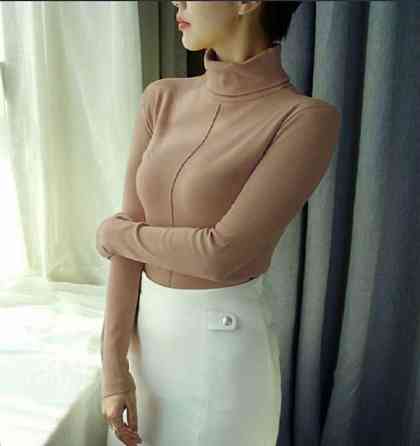 Жіноча тепла базова водолазка "Kelly" оптом| Батал Капучіно, 50-52 Київ