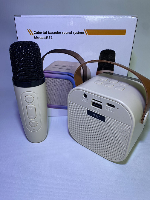 Бездротове караоке для дітей та дорослих караоке мікрофон K12 з колонкою та підсвічуванням Одеса - фото 8