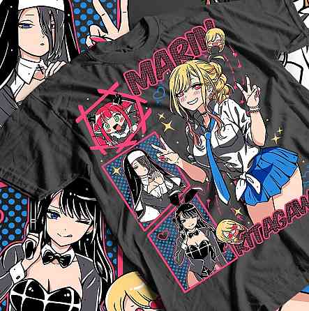 Футболка для мальчика аниме Марин Китагава Мй Дресс оверсайз (рост от 165 до 180 ) Черний AnimeJ0033m Днепр