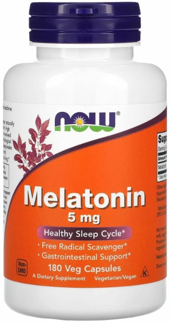 Мелатонін Now Foods Melatonin 5 мг 180 вегетаріанських капсул Київ - фото 1