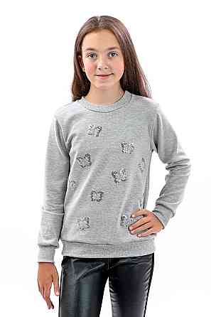 Джемпер для девочки, 100% х/б (цвет:серый, розовый) топ Крохатушка одяг 128 Киев