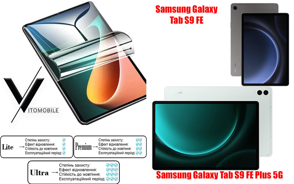 Полиуретановая пленка HyperClear Guard для Samsung Galaxy Tab S9 Fe, Tab S9 Fe Plus 5G Киев - изображение 1