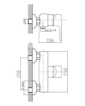 Змішувач для душу Imprese HORAK, хром, 40 мм Київ