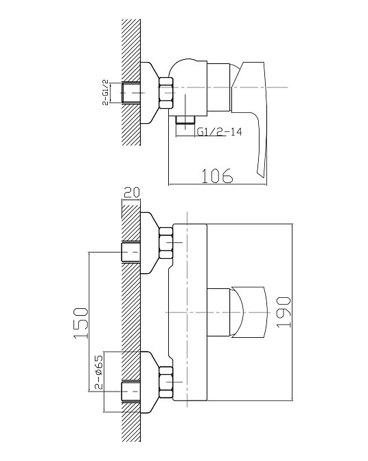 Змішувач для душу Imprese HORAK, хром, 40 мм Київ - фото 3