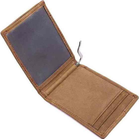 Зажим для денег Vintage 14532 из натуральной кожи Коричневый Киев