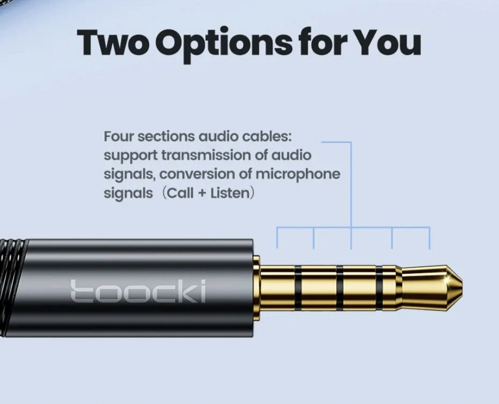 Кабель перехідник подовжувач Toocki AUX minijack 3.5 мм   довжина 2 м Киев - изображение 2