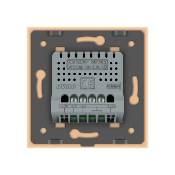 Розумний сенсорний ZigBee вимикач 2 сенсора Livolo золото скло (VL-C702Z-13) Коломыя