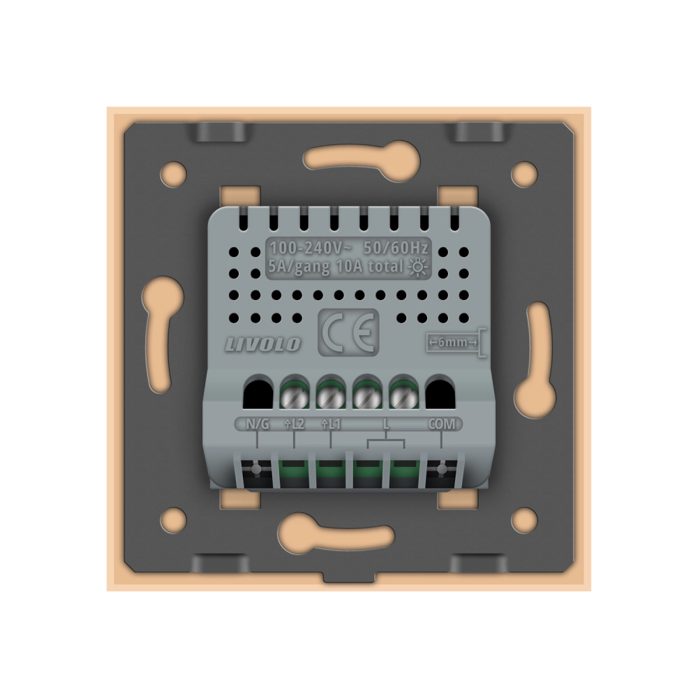 Розумний сенсорний ZigBee вимикач 2 сенсора Livolo золото скло (VL-C702Z-13) Коломыя - изображение 6