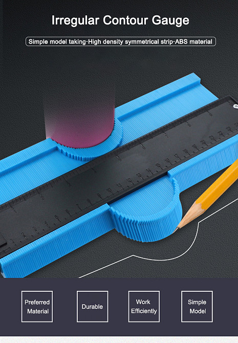Контуромер,контурный шаблон,измеритель контура,шаблон линейка,вимірювач контуру 6 дюймов (10122101) Киев - изображение 3